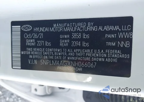 2022 Hyundai Elantra Sel from USA, damaged, VIN 5NPLM4AGXNH066067